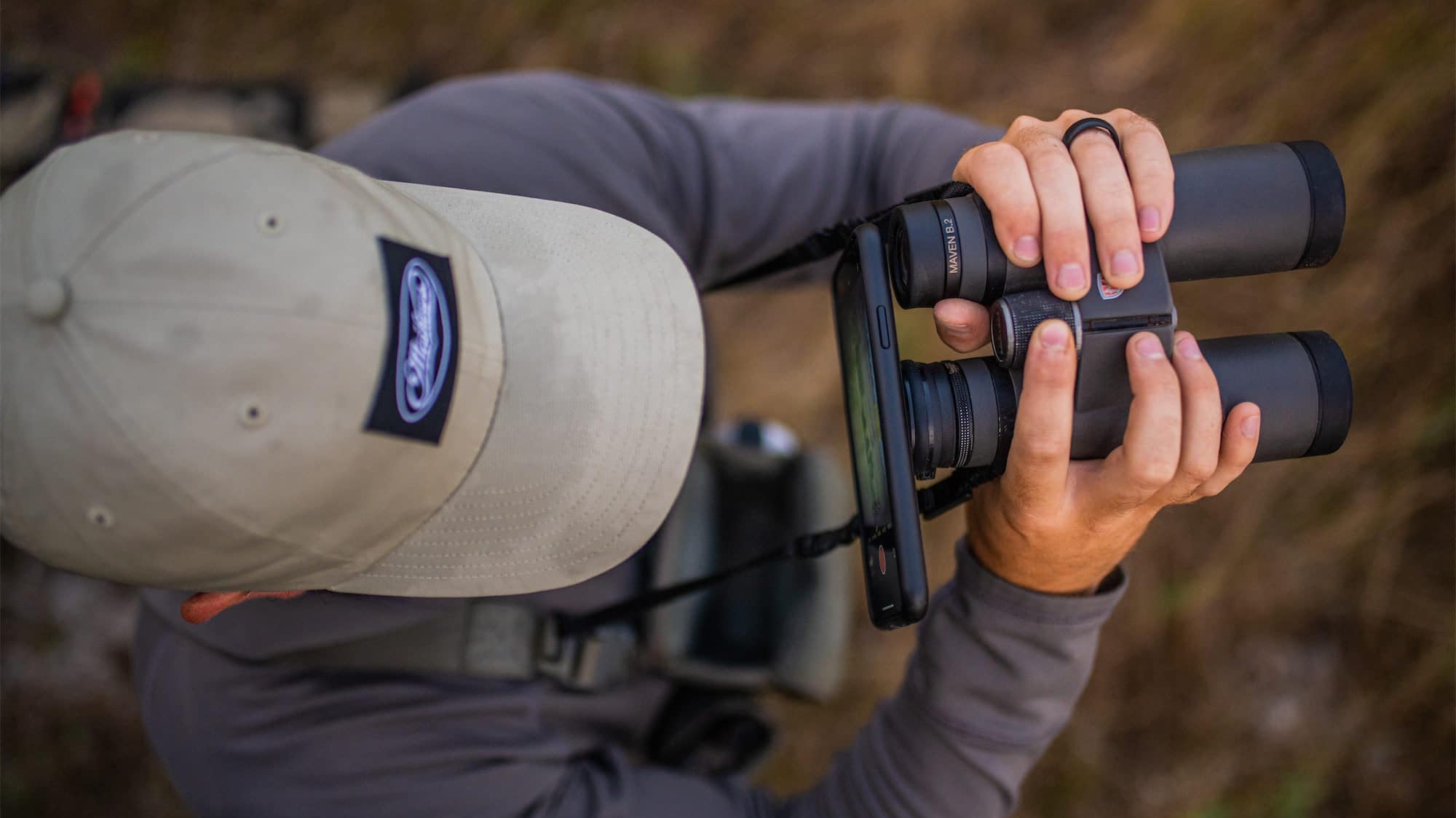 magview phone adaptor on binoculars for wildlife viewing