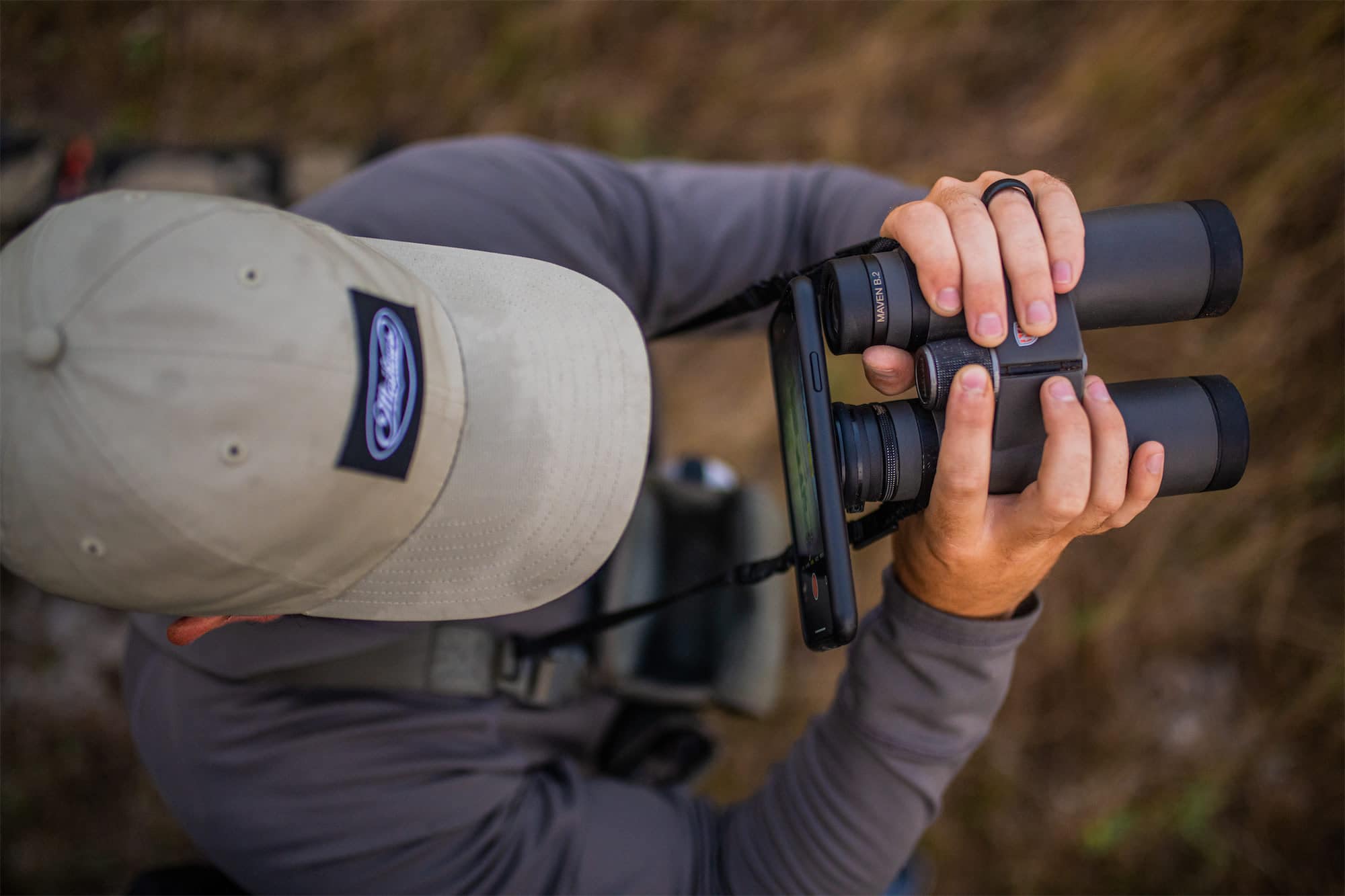 magview phone adaptor on binoculars for wildlife viewing