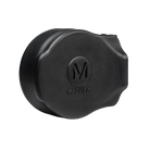 Black cap with 'M' logo on a white background